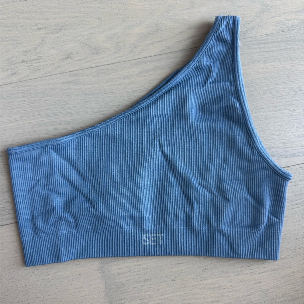 SET Active Ribbed Top in Blue